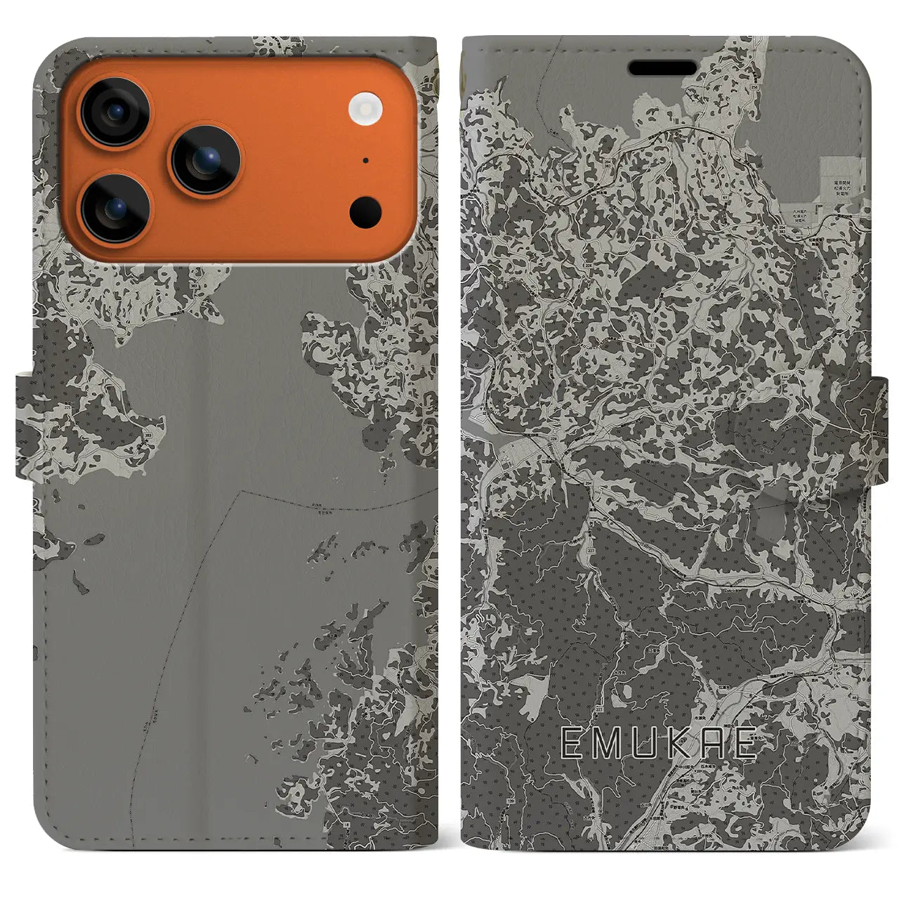 【江迎(長崎県)】地図柄iPhoneケース(手帳タイプ)