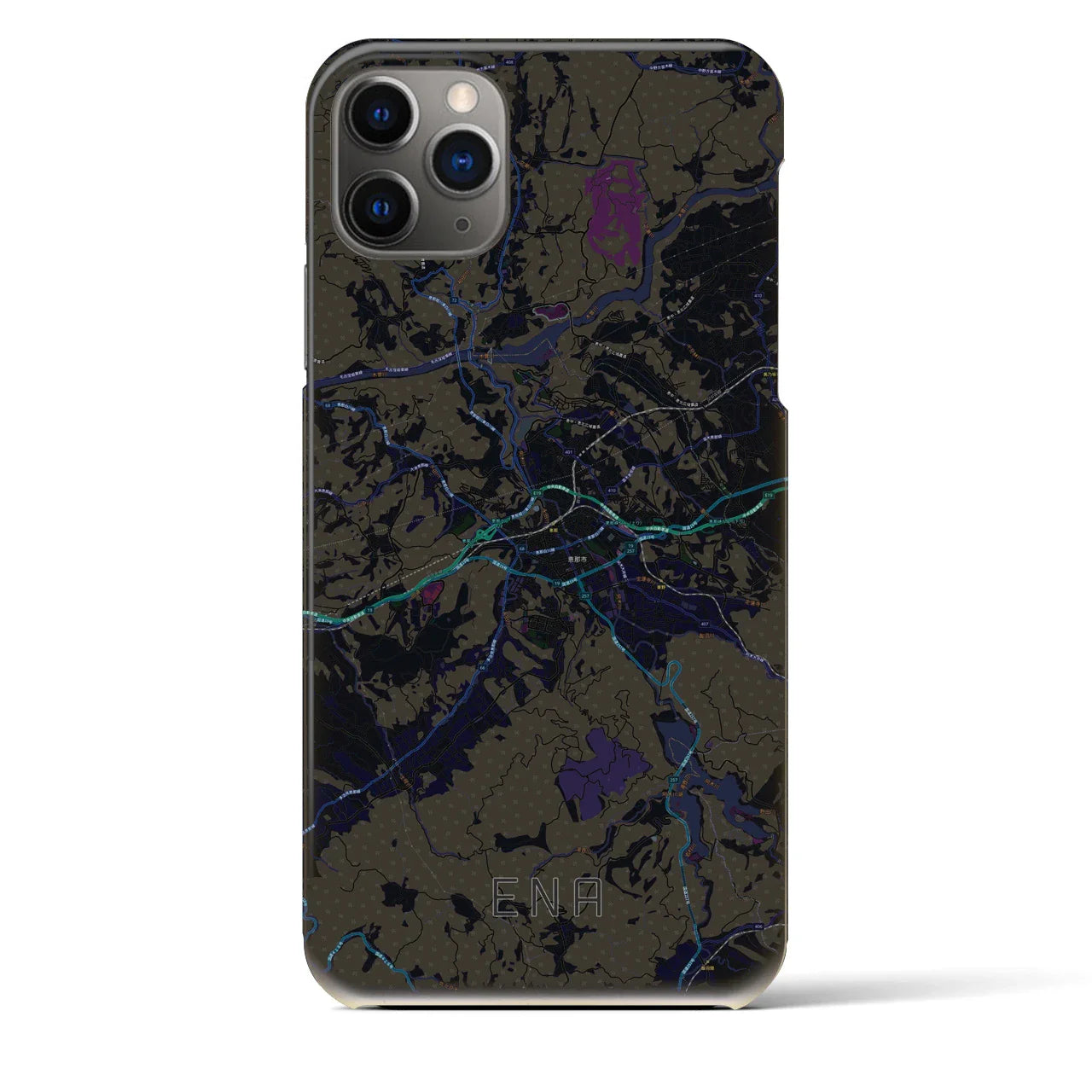 【恵那(岐阜県)】地図柄iPhoneケース(バックカバータイプ)