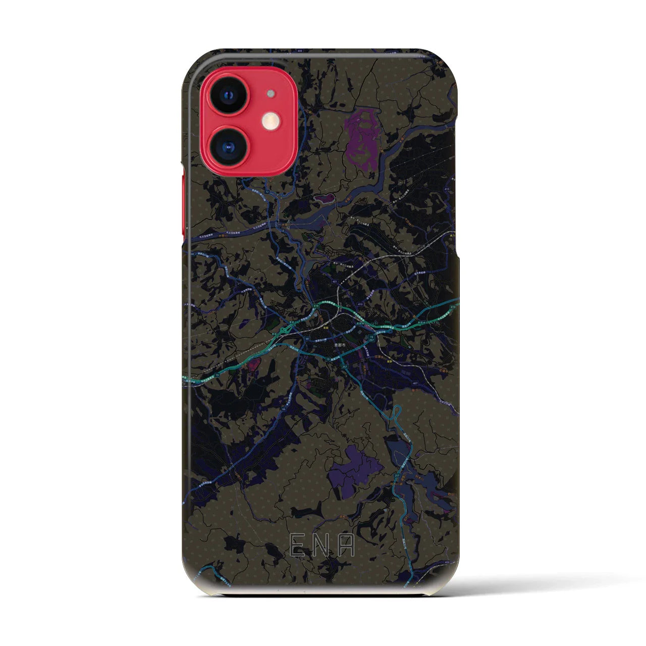 【恵那(岐阜県)】地図柄iPhoneケース(バックカバータイプ)