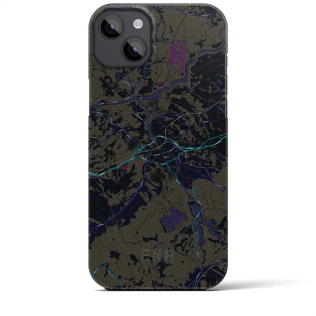 【恵那(岐阜県)】地図柄iPhoneケース(バックカバータイプ)