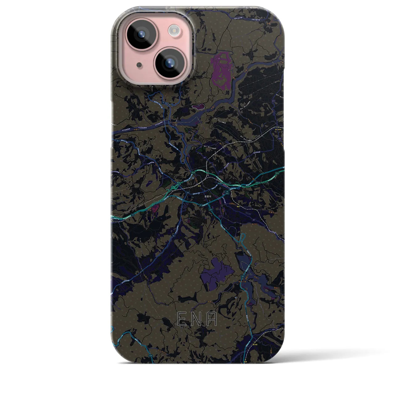 【恵那(岐阜県)】地図柄iPhoneケース(バックカバータイプ)