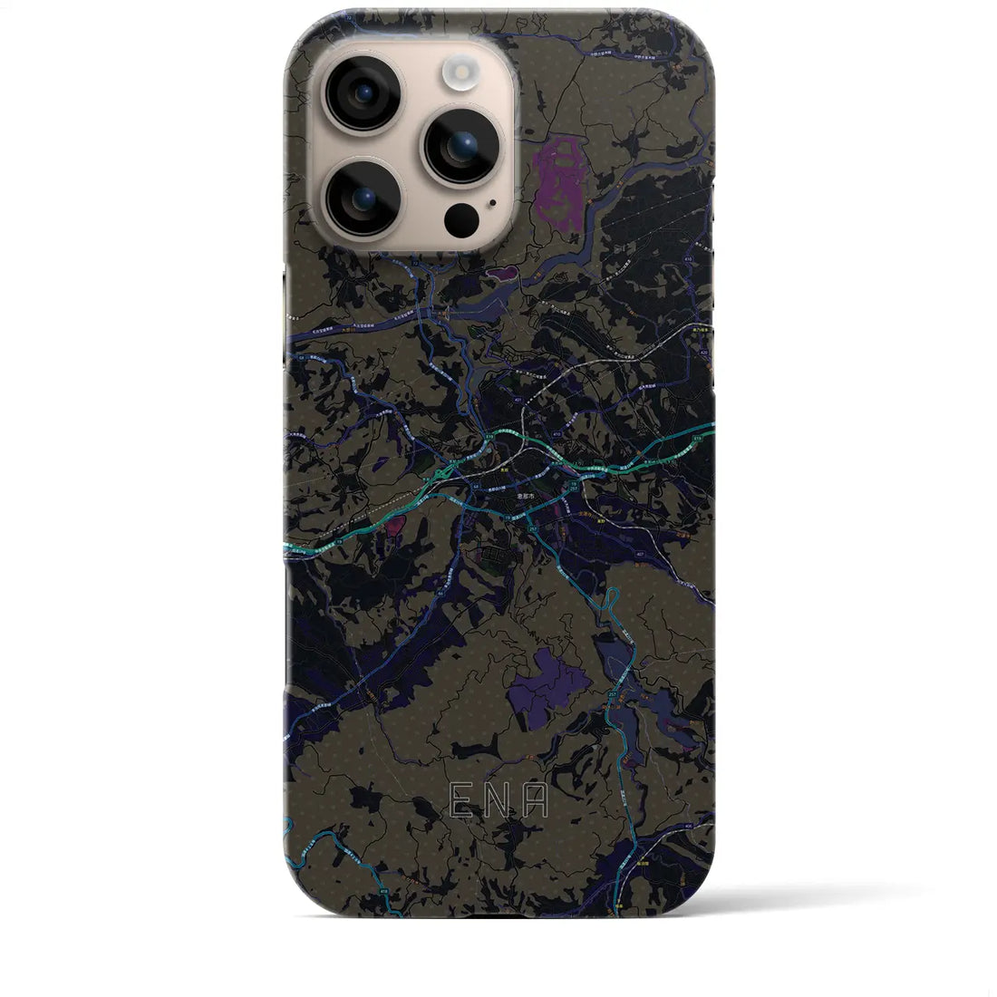 【恵那(岐阜県)】地図柄iPhoneケース(バックカバータイプ)