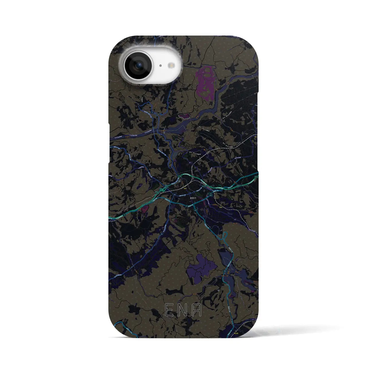 【恵那(岐阜県)】地図柄iPhoneケース(バックカバータイプ)