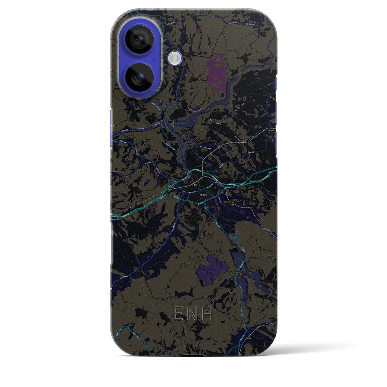 【恵那(岐阜県)】地図柄iPhoneケース(バックカバータイプ)