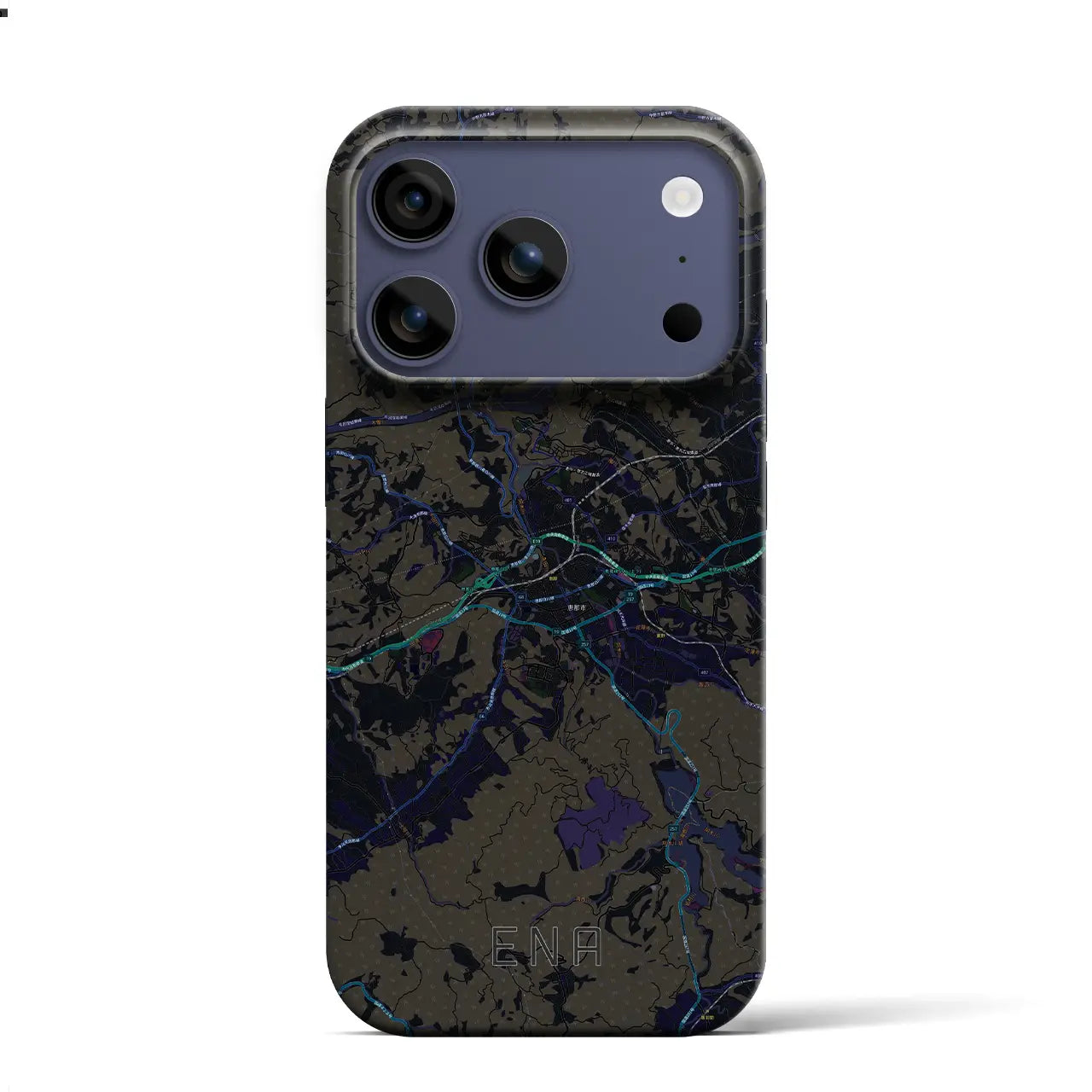 【恵那(岐阜県)】地図柄iPhoneケース(バックカバータイプ)