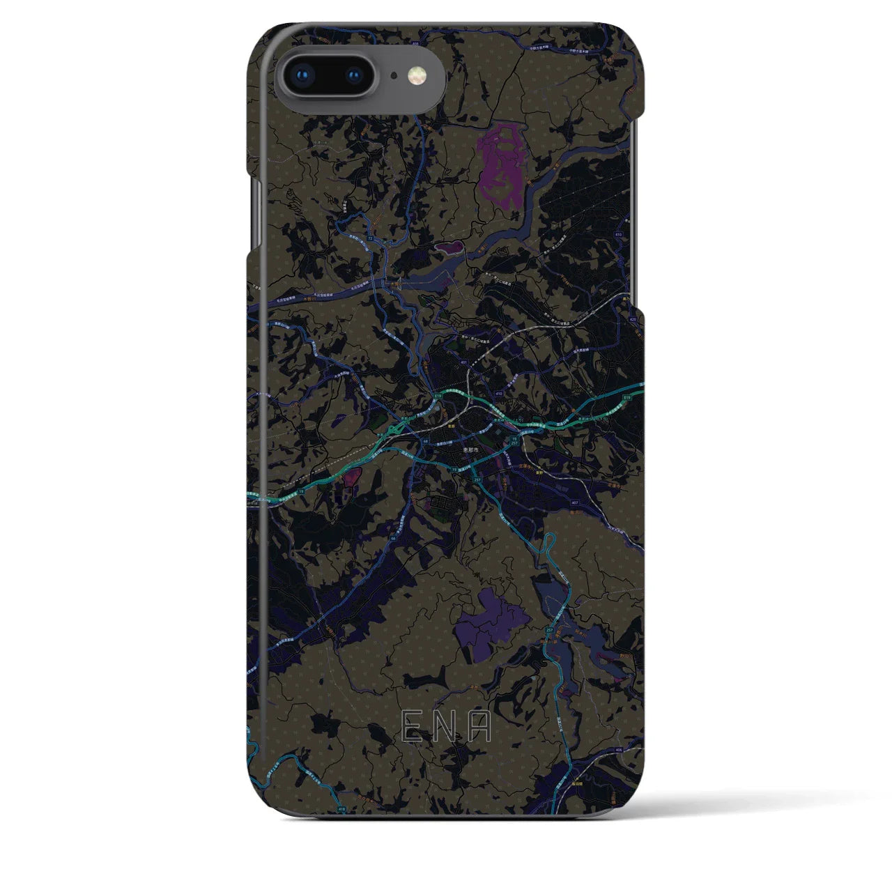 【恵那(岐阜県)】地図柄iPhoneケース(バックカバータイプ)