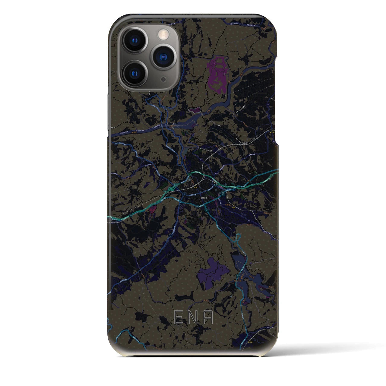 【恵那(岐阜県)】地図柄iPhoneケース(バックカバータイプ)