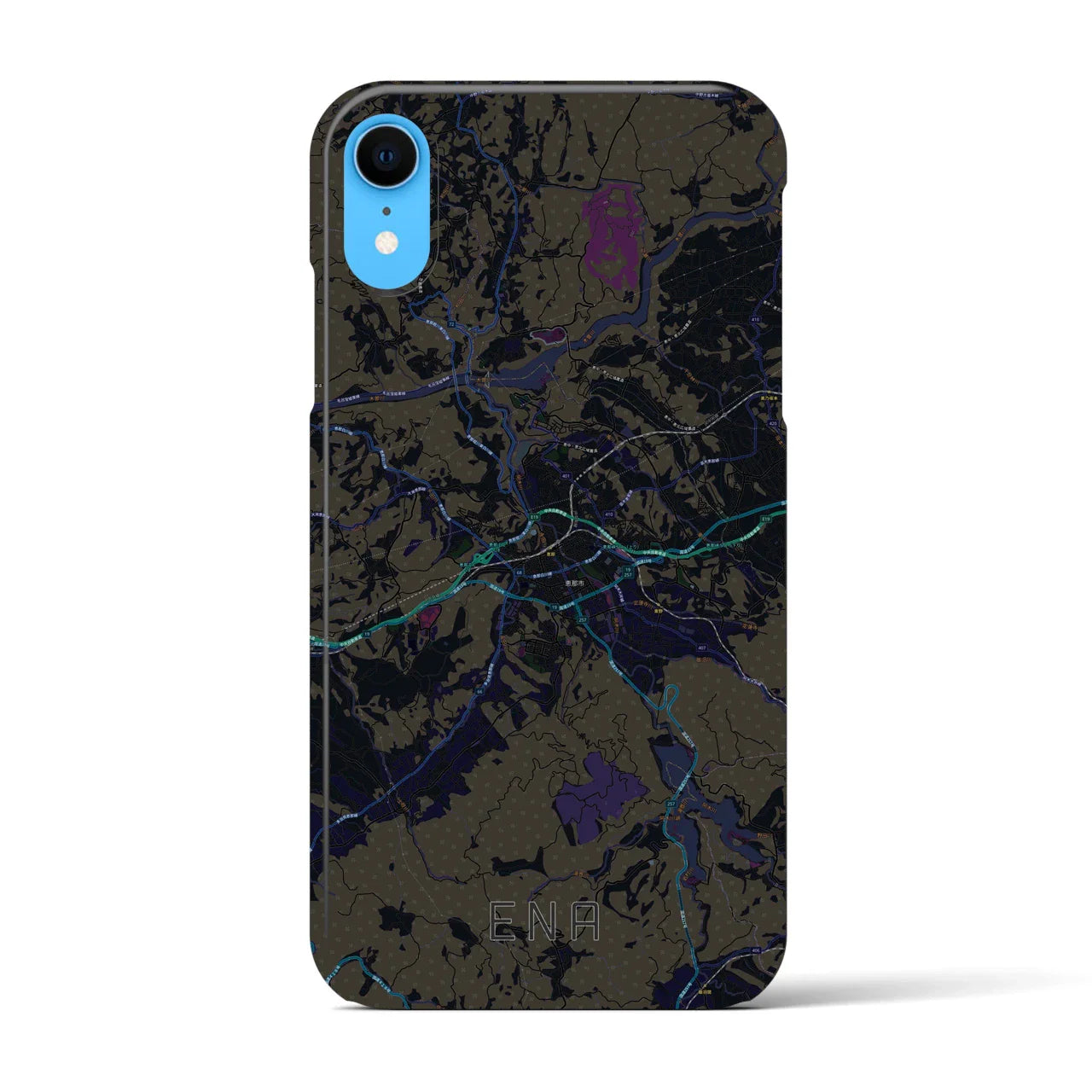 【恵那(岐阜県)】地図柄iPhoneケース(バックカバータイプ)