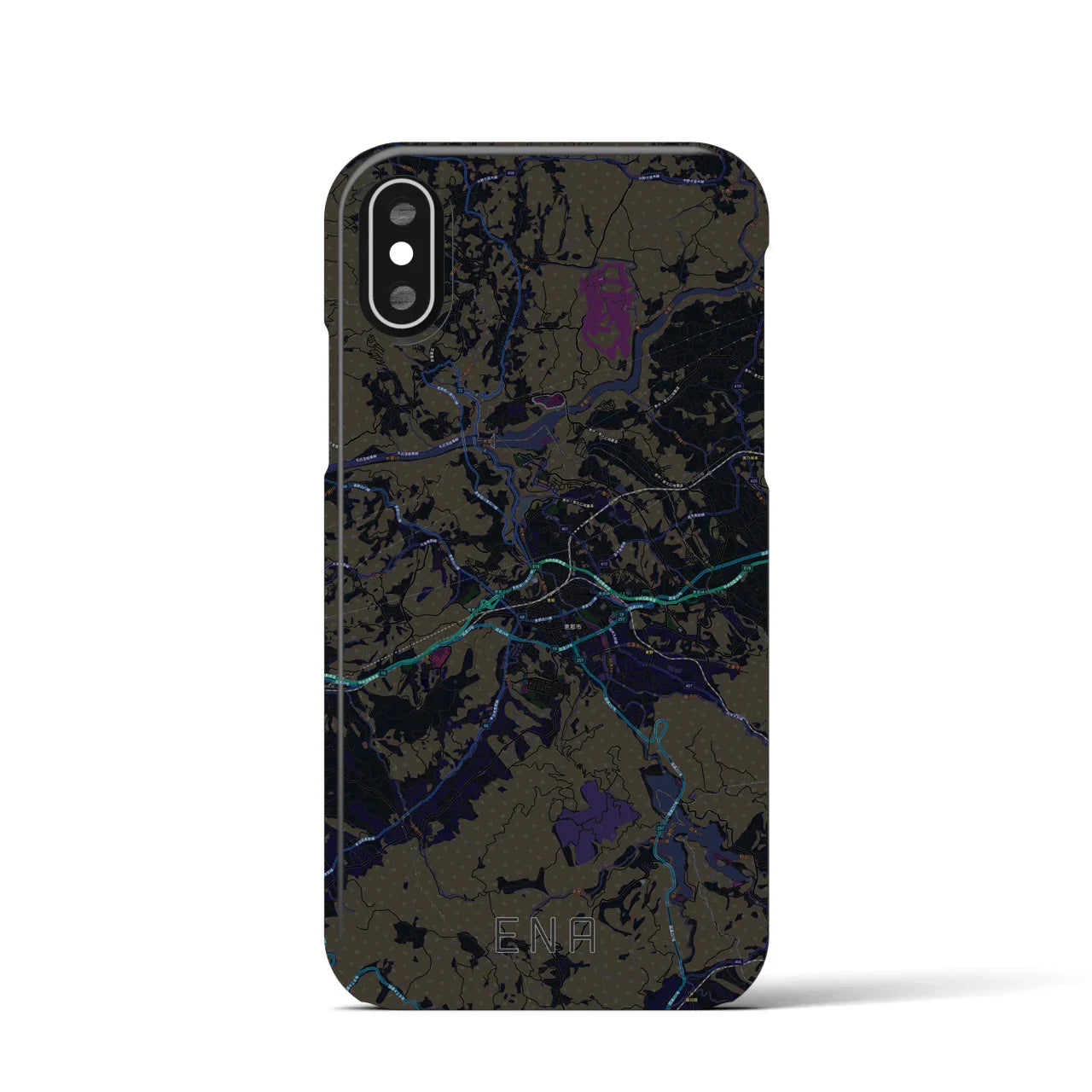 【恵那(岐阜県)】地図柄iPhoneケース(バックカバータイプ)