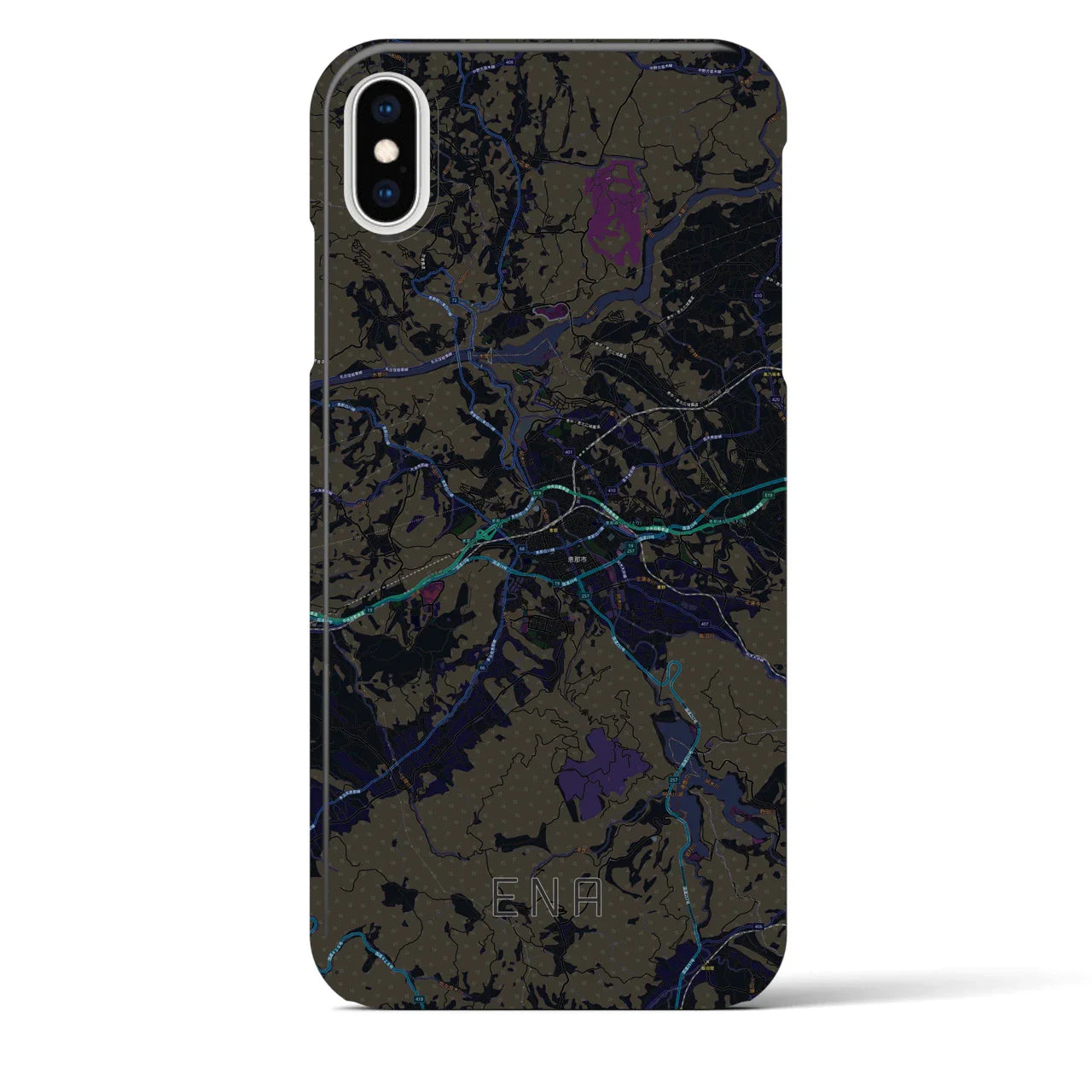 【恵那(岐阜県)】地図柄iPhoneケース(バックカバータイプ)