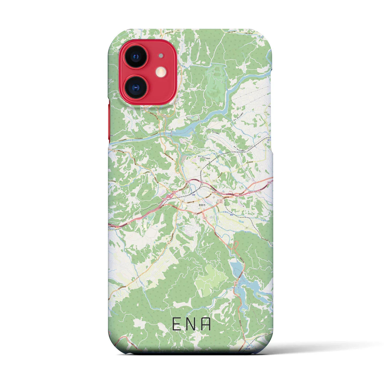 【恵那(岐阜県)】地図柄iPhoneケース(バックカバータイプ)