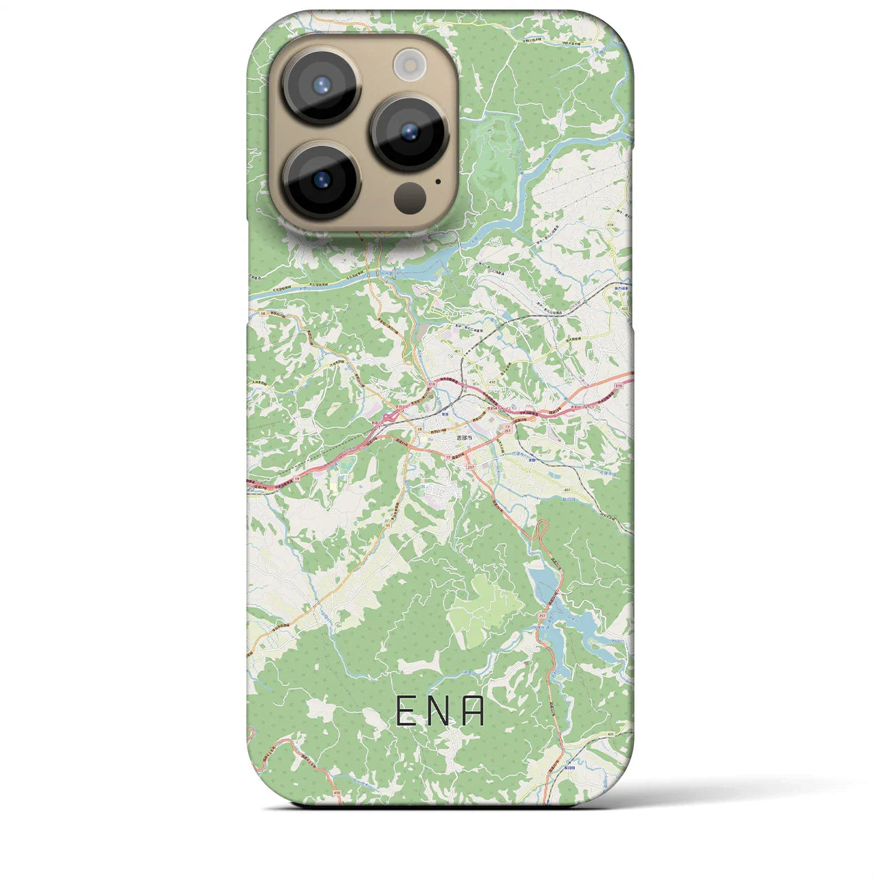 【恵那(岐阜県)】地図柄iPhoneケース(バックカバータイプ)