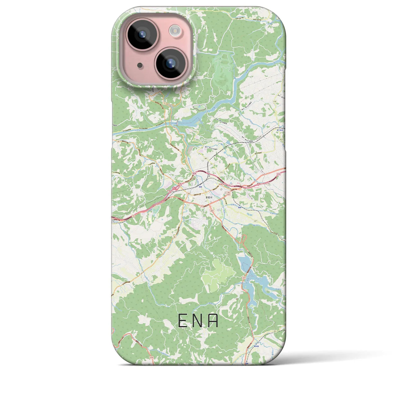 【恵那(岐阜県)】地図柄iPhoneケース(バックカバータイプ)