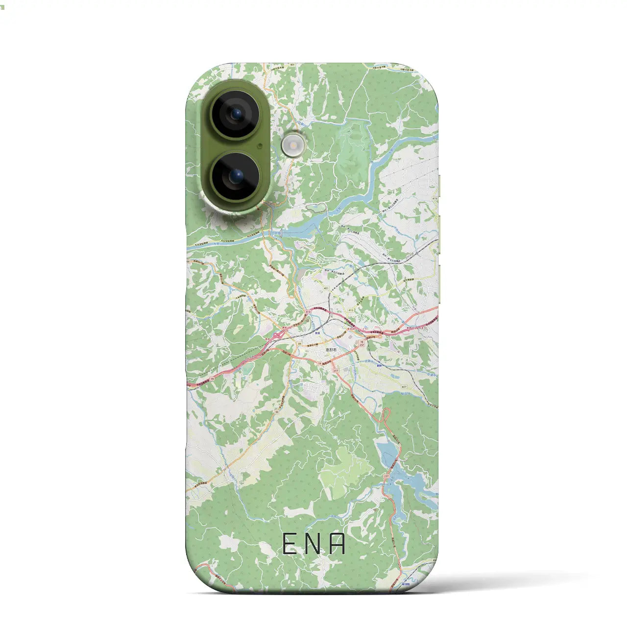 【恵那(岐阜県)】地図柄iPhoneケース(バックカバータイプ)