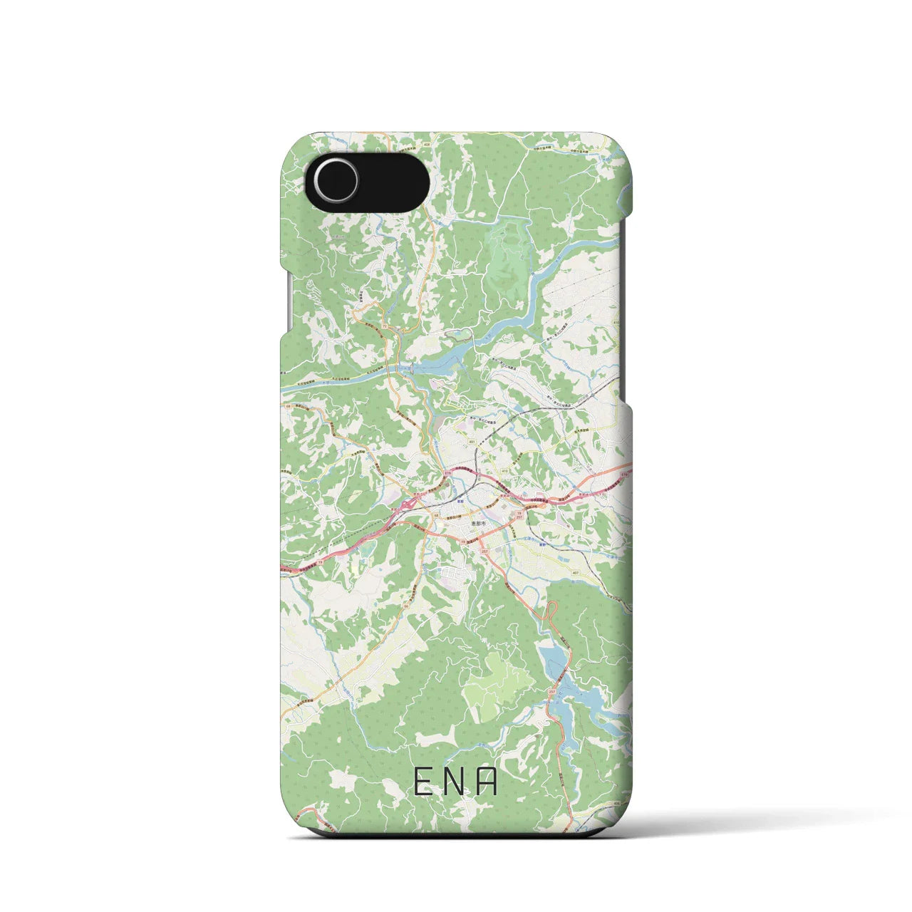 【恵那(岐阜県)】地図柄iPhoneケース(バックカバータイプ)