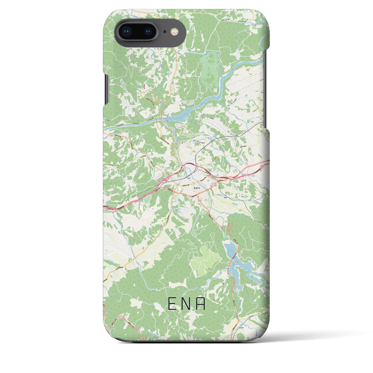 【恵那(岐阜県)】地図柄iPhoneケース(バックカバータイプ)