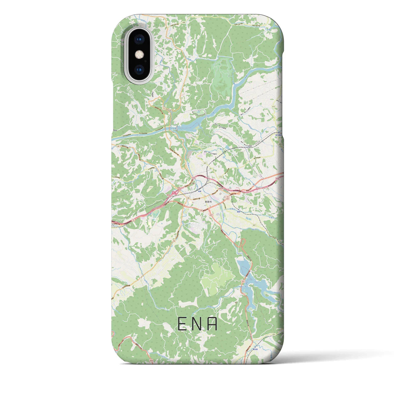 【恵那(岐阜県)】地図柄iPhoneケース(バックカバータイプ)