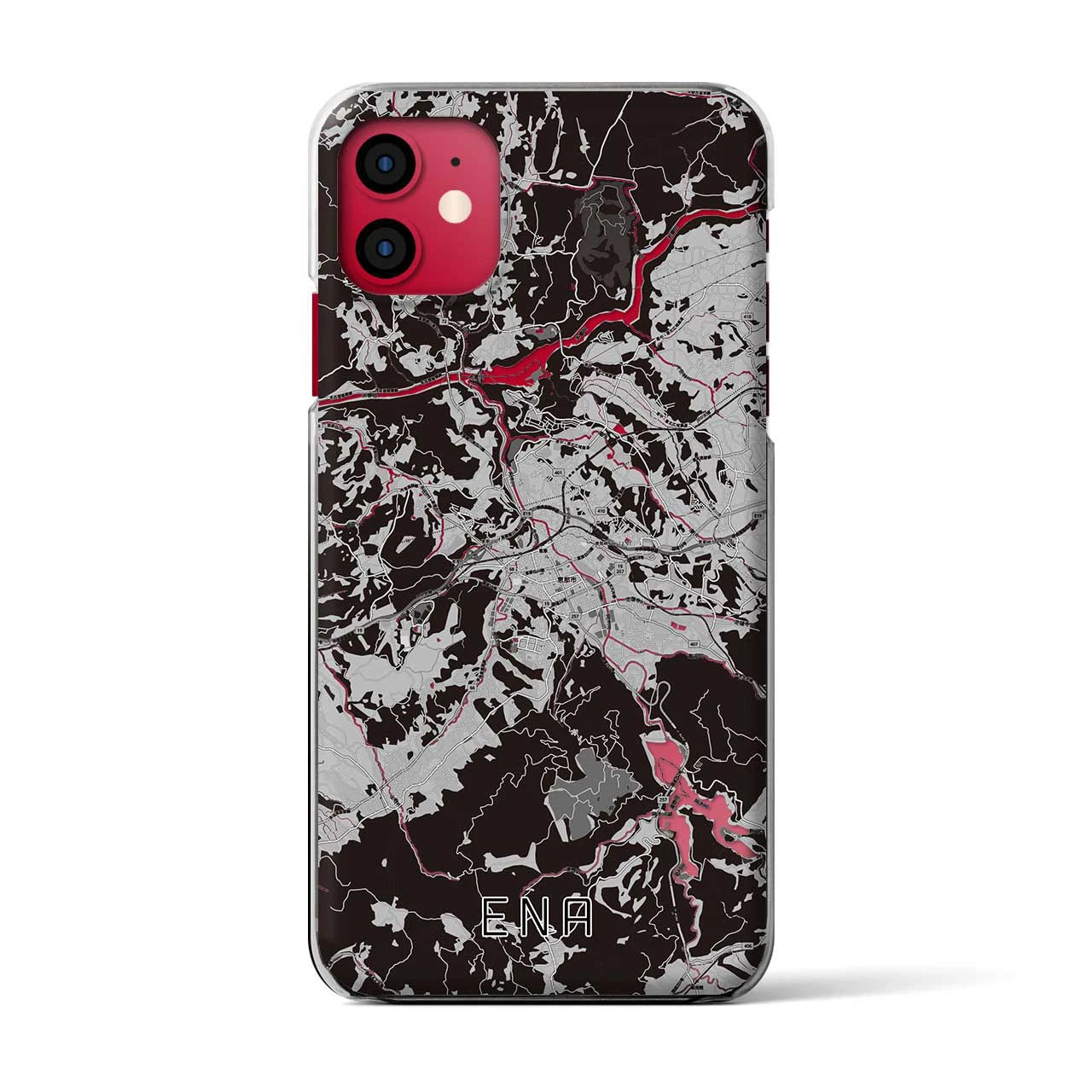 【恵那(岐阜県)】地図柄iPhoneケース(クリアタイプ)