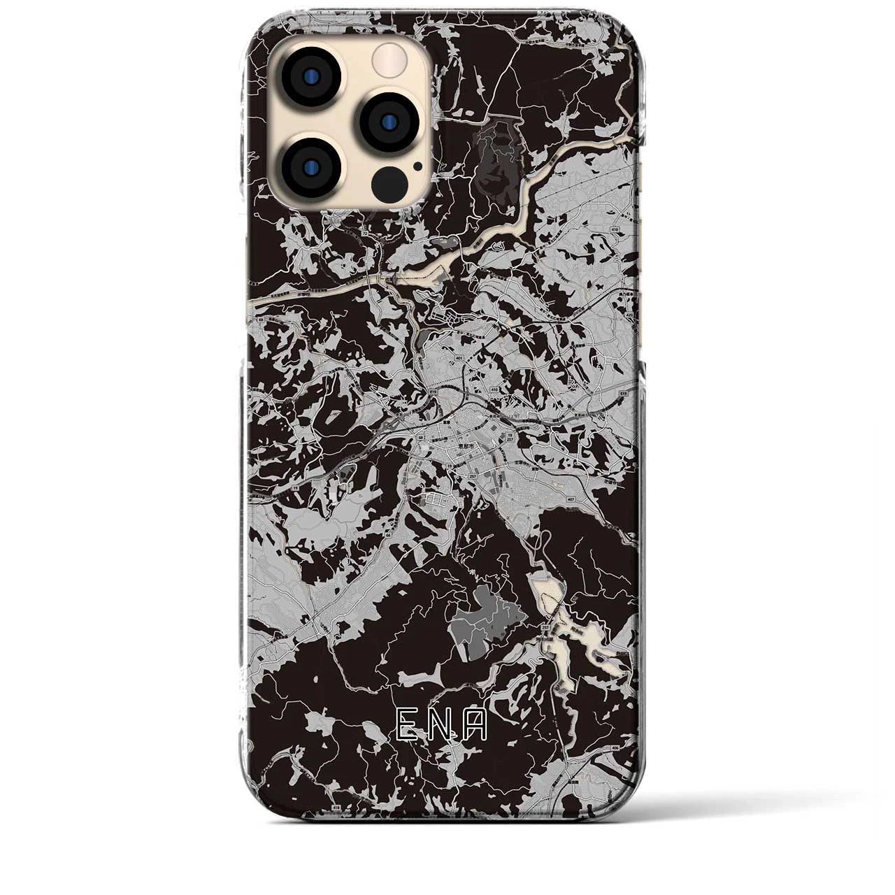 【恵那(岐阜県)】地図柄iPhoneケース(クリアタイプ)