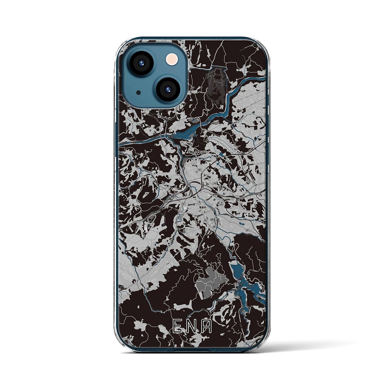 【恵那(岐阜県)】地図柄iPhoneケース(クリアタイプ)