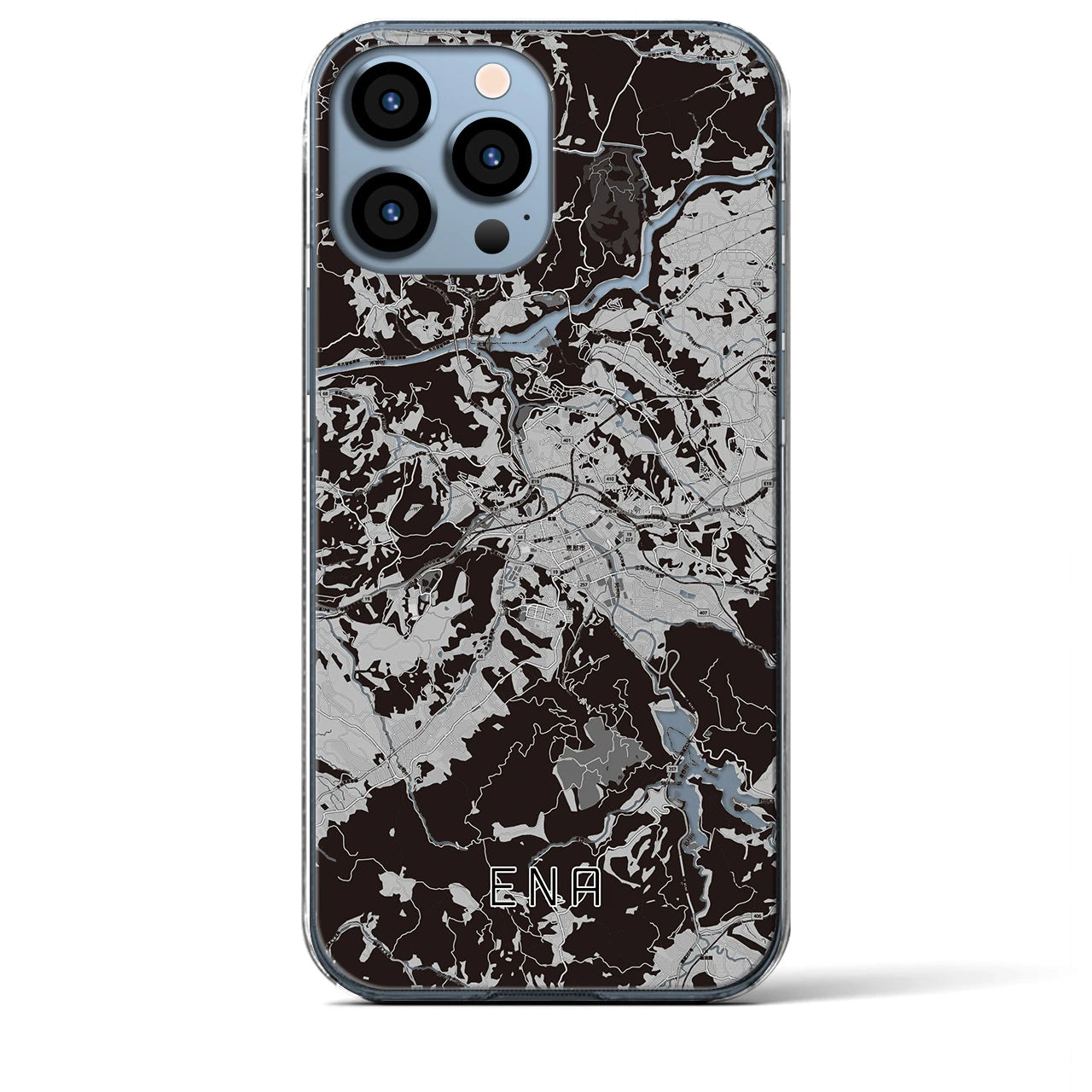 【恵那(岐阜県)】地図柄iPhoneケース(クリアタイプ)