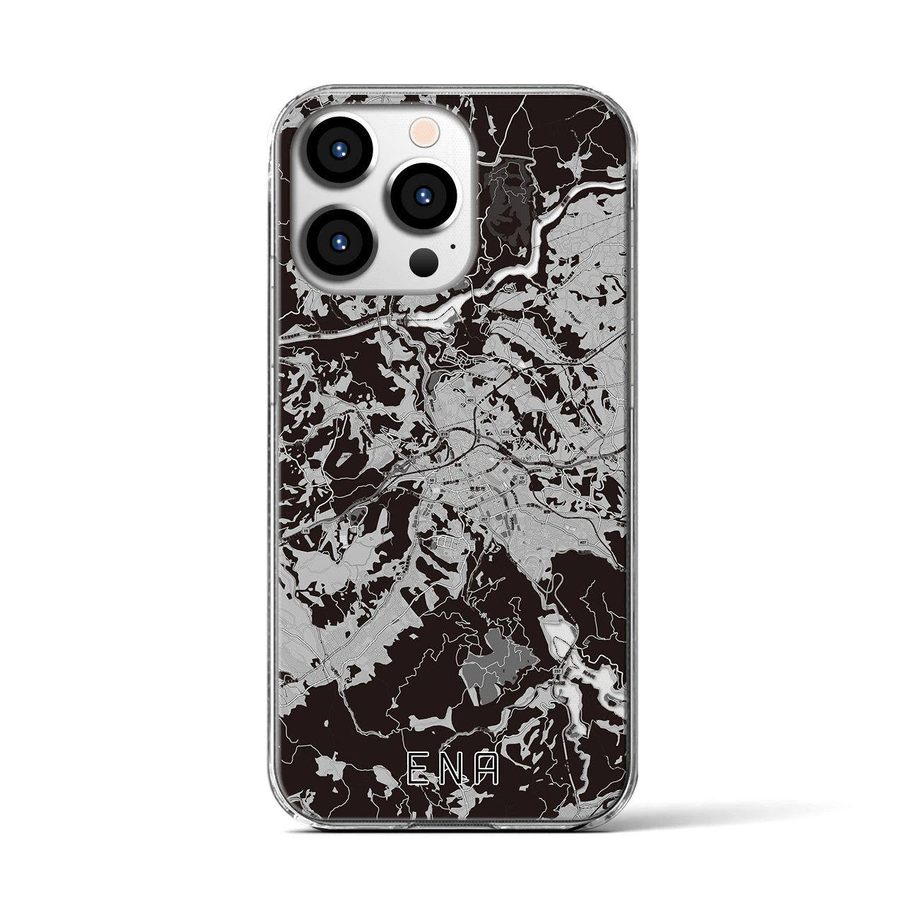 【恵那(岐阜県)】地図柄iPhoneケース(クリアタイプ)