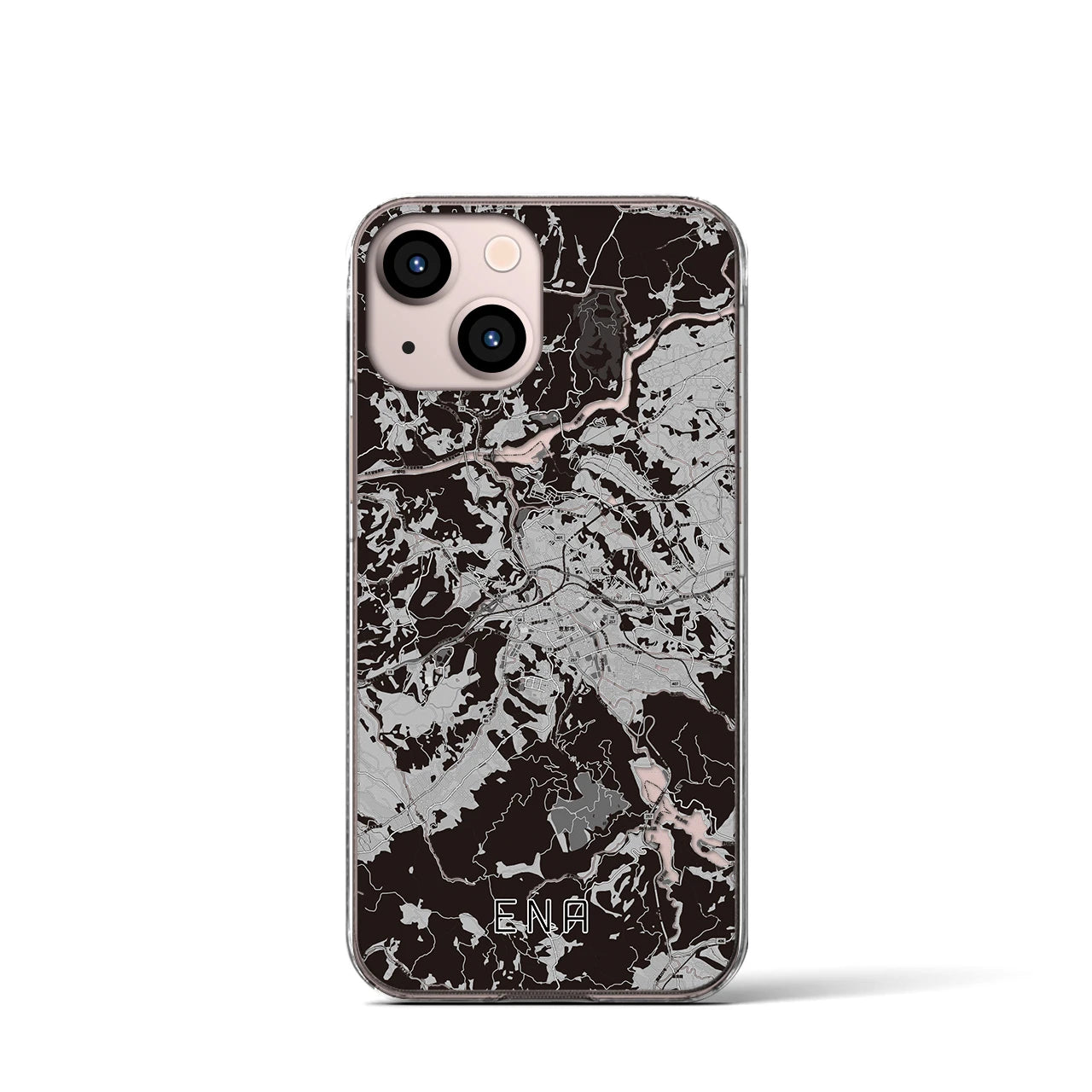 【恵那(岐阜県)】地図柄iPhoneケース(クリアタイプ)