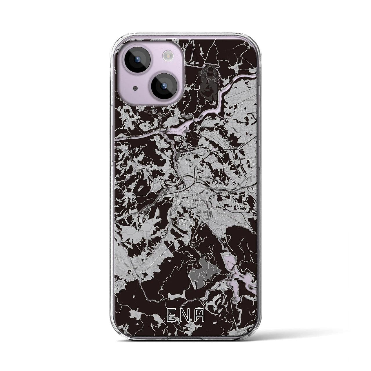 【恵那(岐阜県)】地図柄iPhoneケース(クリアタイプ)