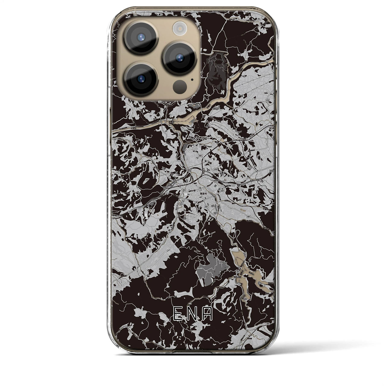 【恵那(岐阜県)】地図柄iPhoneケース(クリアタイプ)