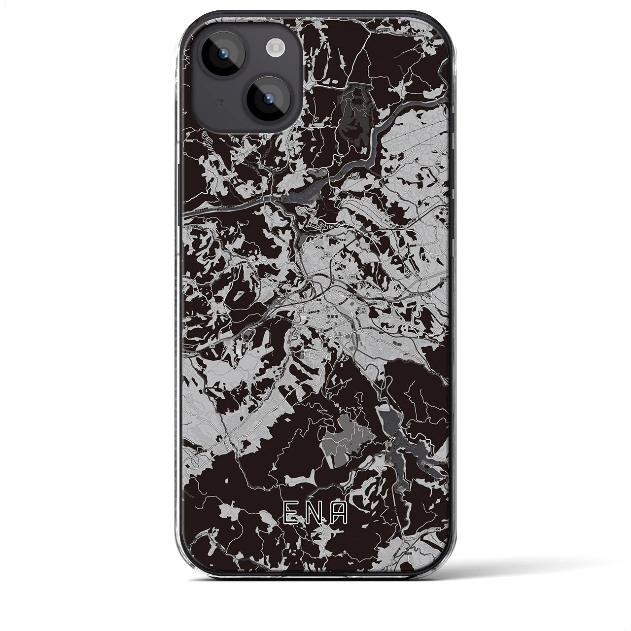 【恵那(岐阜県)】地図柄iPhoneケース(クリアタイプ)