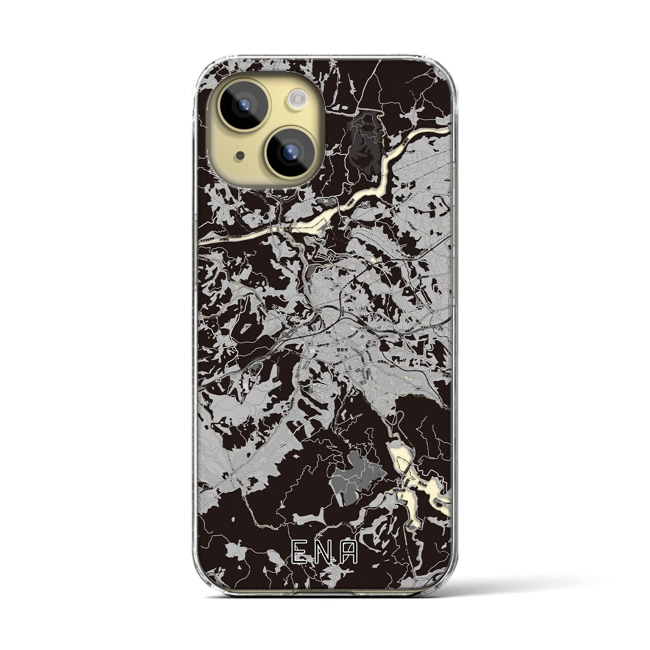 【恵那(岐阜県)】地図柄iPhoneケース(クリアタイプ)