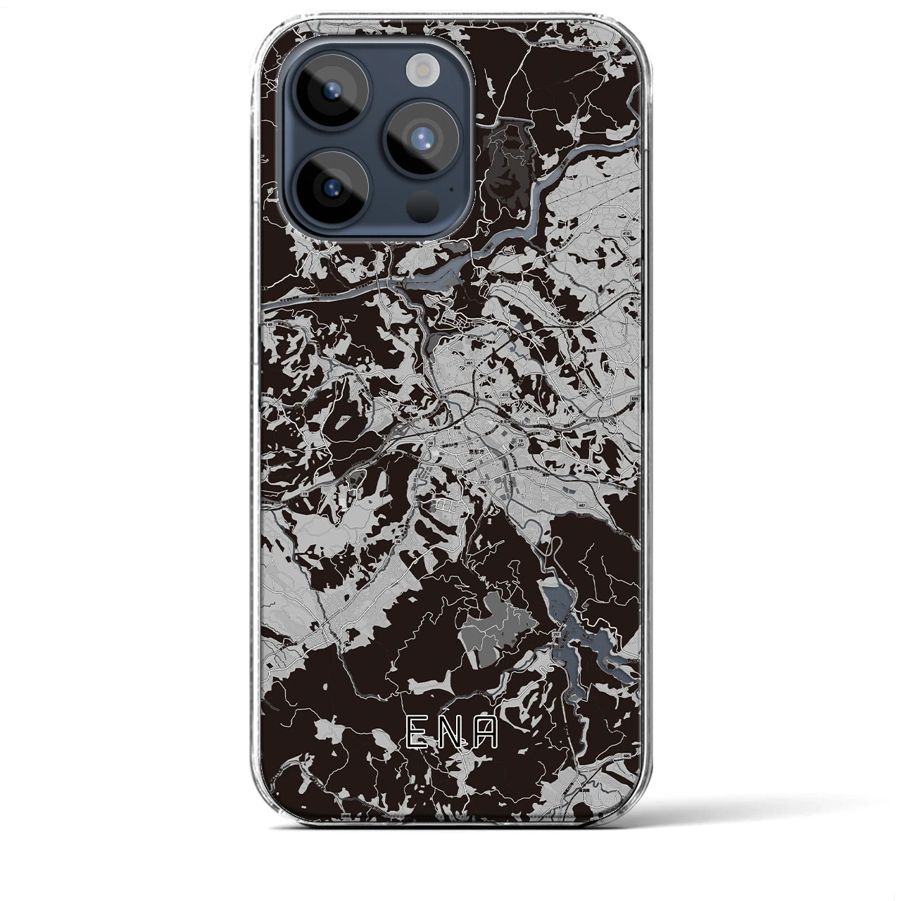 【恵那(岐阜県)】地図柄iPhoneケース(クリアタイプ)