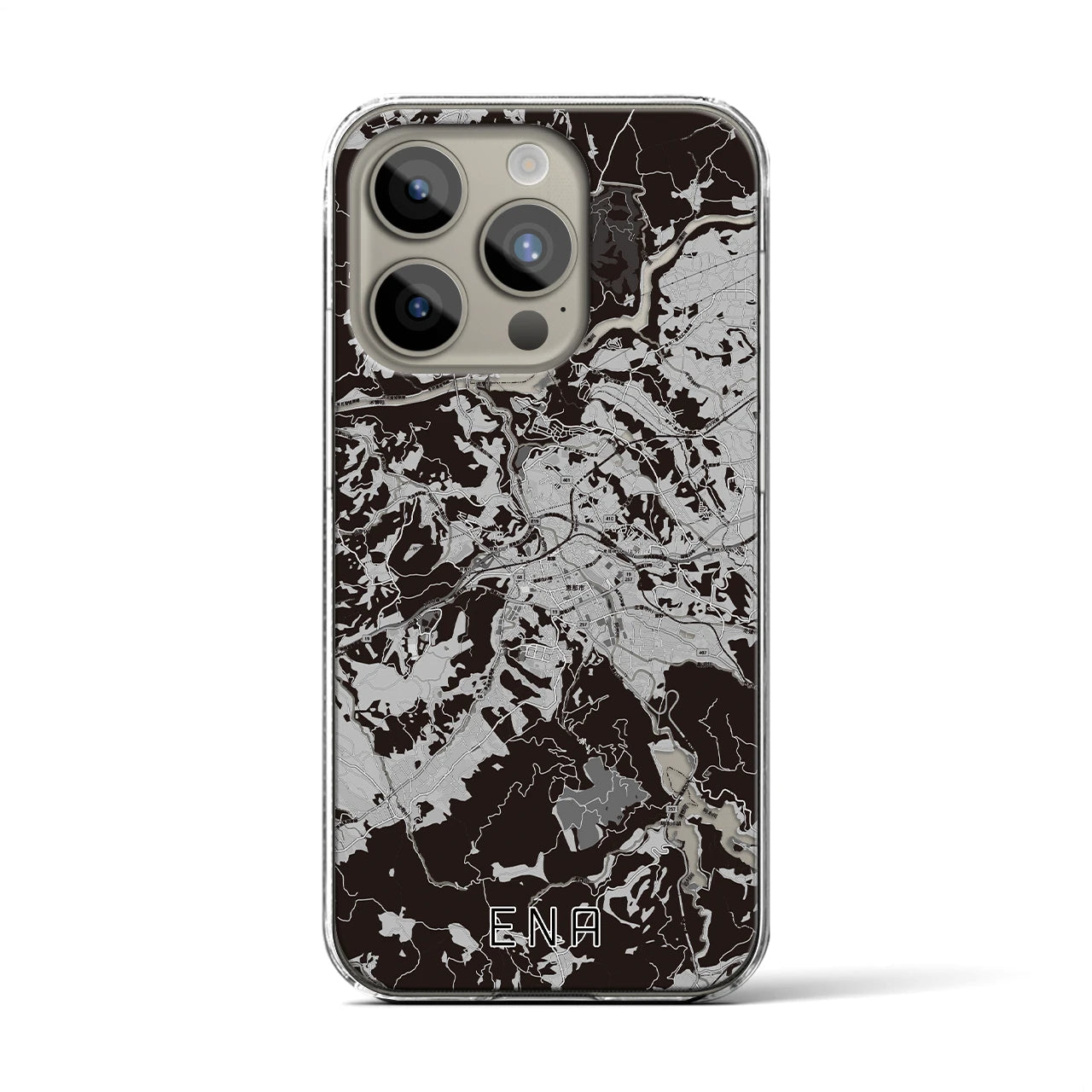 【恵那(岐阜県)】地図柄iPhoneケース(クリアタイプ)