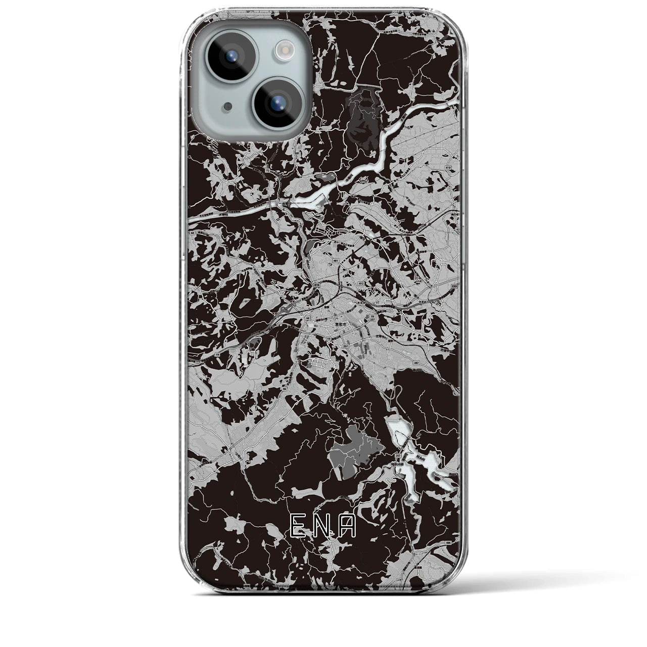 【恵那(岐阜県)】地図柄iPhoneケース(クリアタイプ)