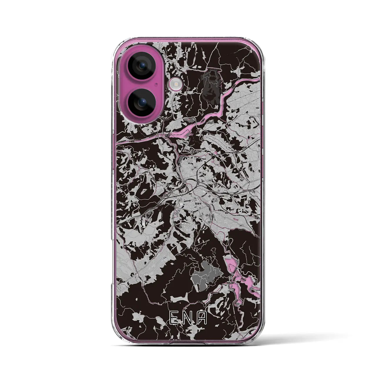 【恵那(岐阜県)】地図柄iPhoneケース(クリアタイプ)