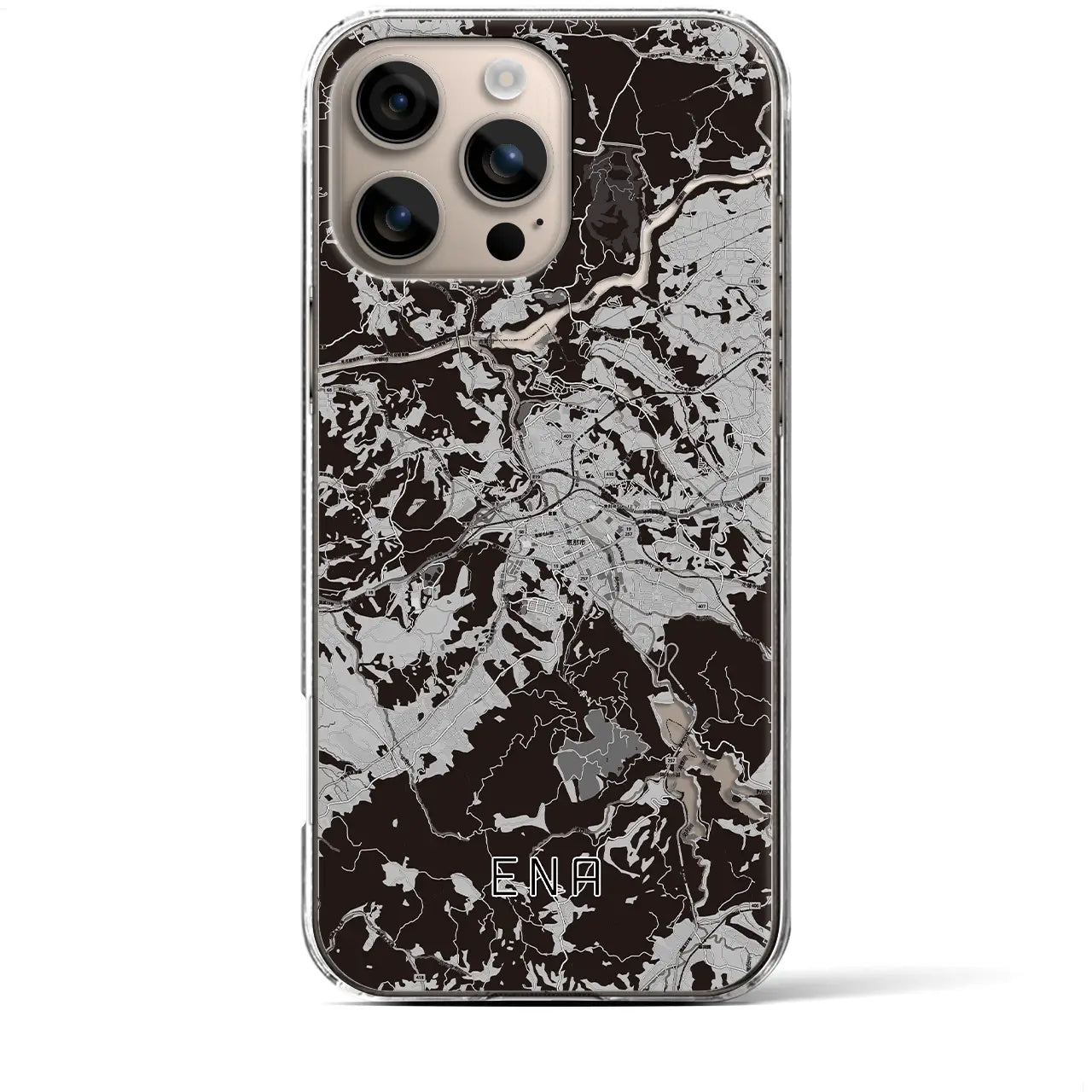 【恵那(岐阜県)】地図柄iPhoneケース(クリアタイプ)