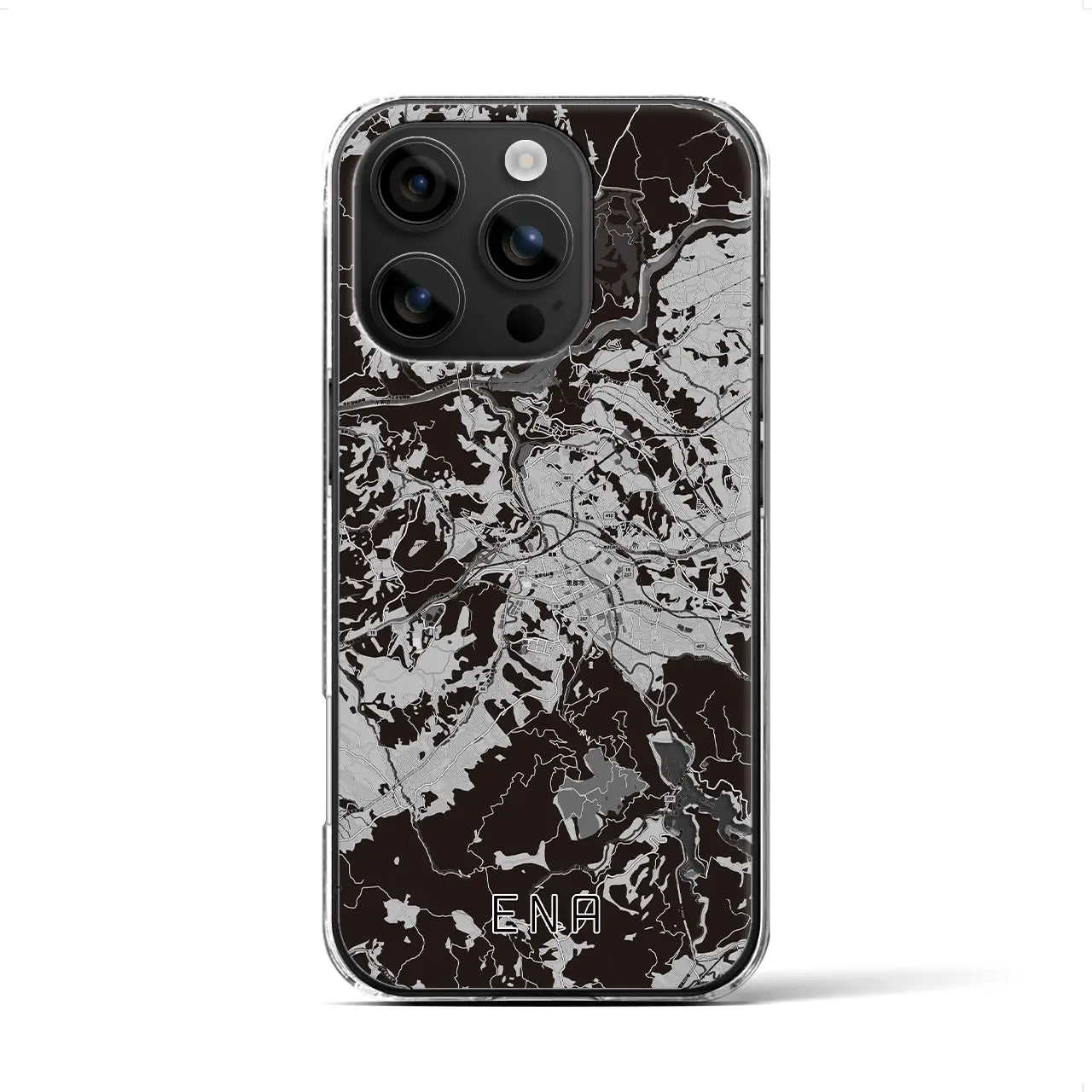 【恵那(岐阜県)】地図柄iPhoneケース(クリアタイプ)