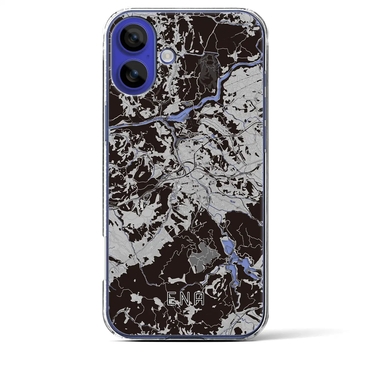 【恵那(岐阜県)】地図柄iPhoneケース(クリアタイプ)