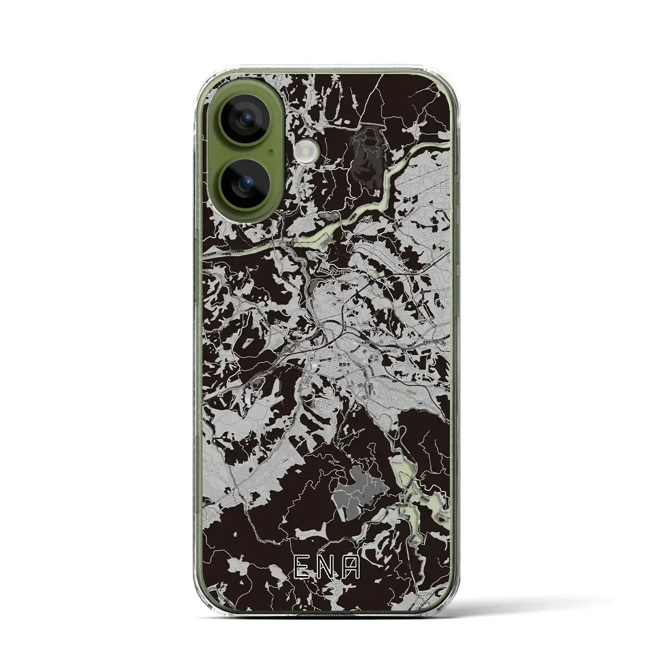 【恵那(岐阜県)】地図柄iPhoneケース(クリアタイプ)