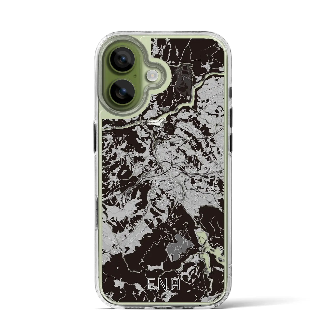 【恵那(岐阜県)】地図柄iPhoneケース(MagSafeタイプ)