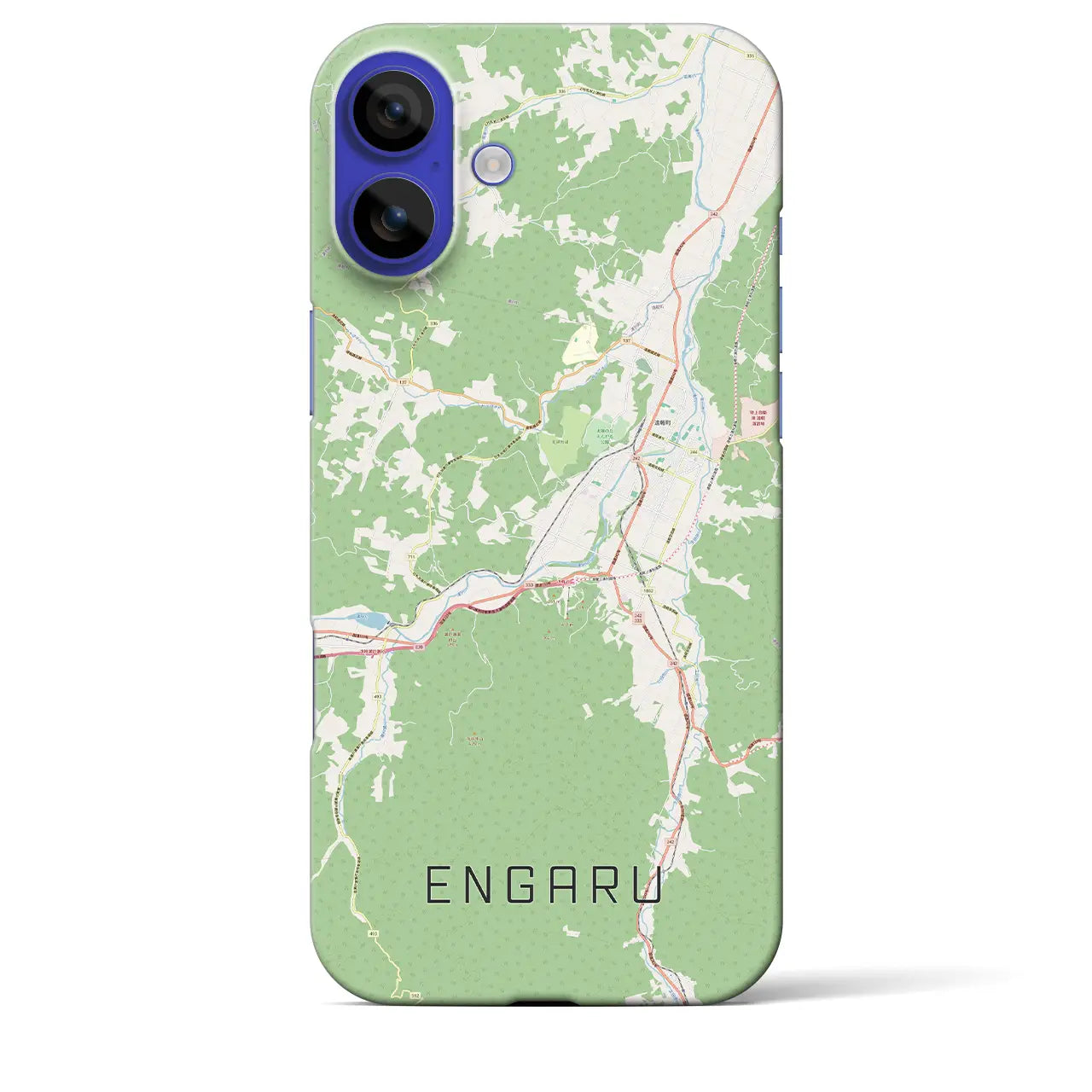 【遠軽(北海道)】地図柄iPhoneケース(バックカバータイプ)ブラック・iPhone 16 Pro Max 用