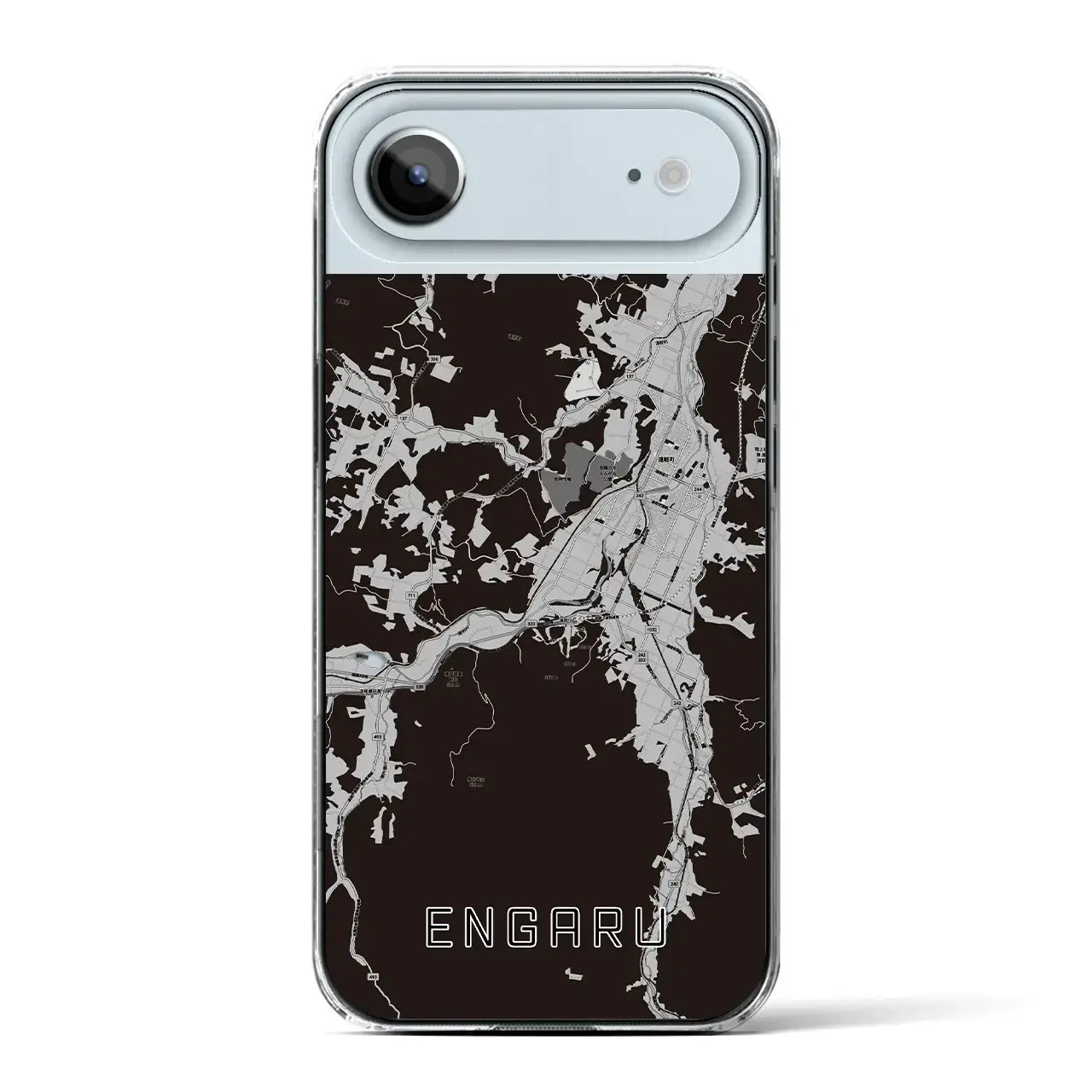 【遠軽(北海道)】地図柄iPhoneケース(クリアタイプ)モノトーン・iPhone 17 Pro Max 用