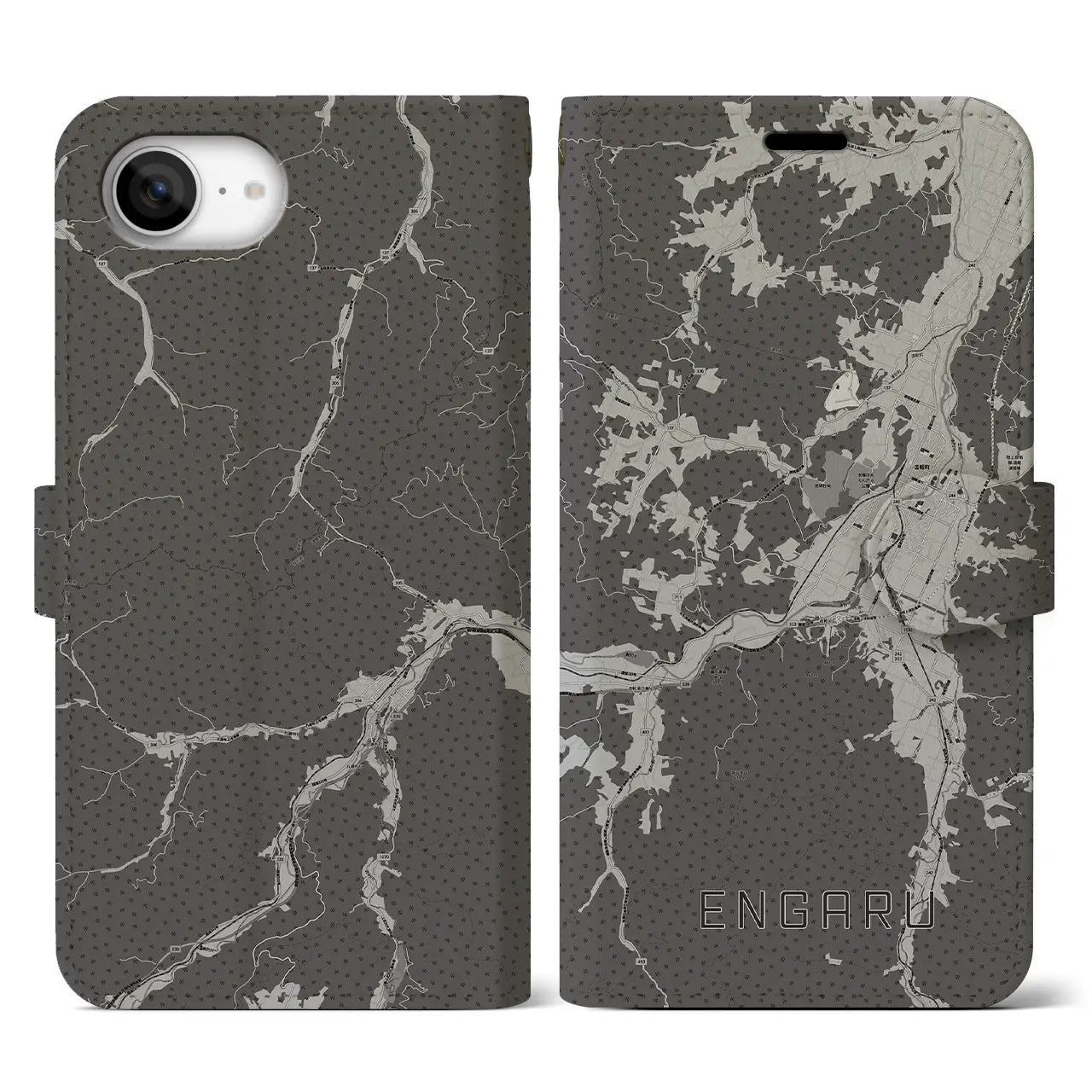 【遠軽(北海道)】地図柄iPhoneケース(手帳タイプ)