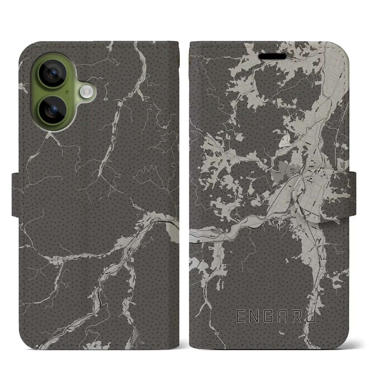 【遠軽(北海道)】地図柄iPhoneケース(手帳タイプ)