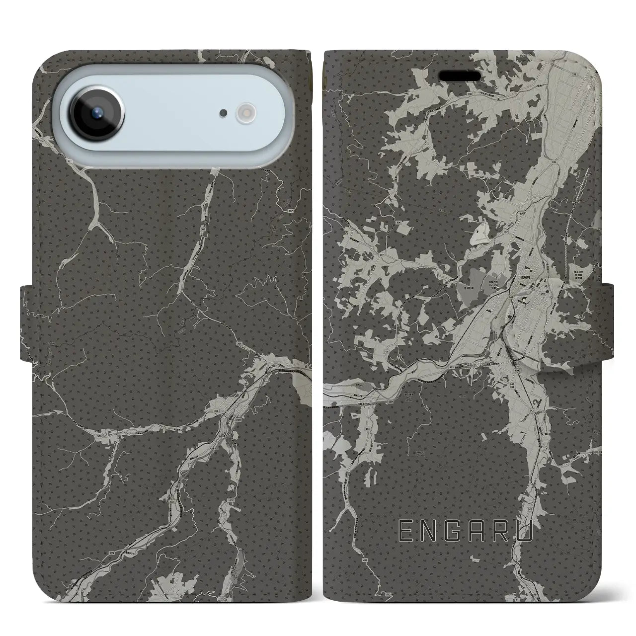 【遠軽(北海道)】地図柄iPhoneケース(手帳タイプ)