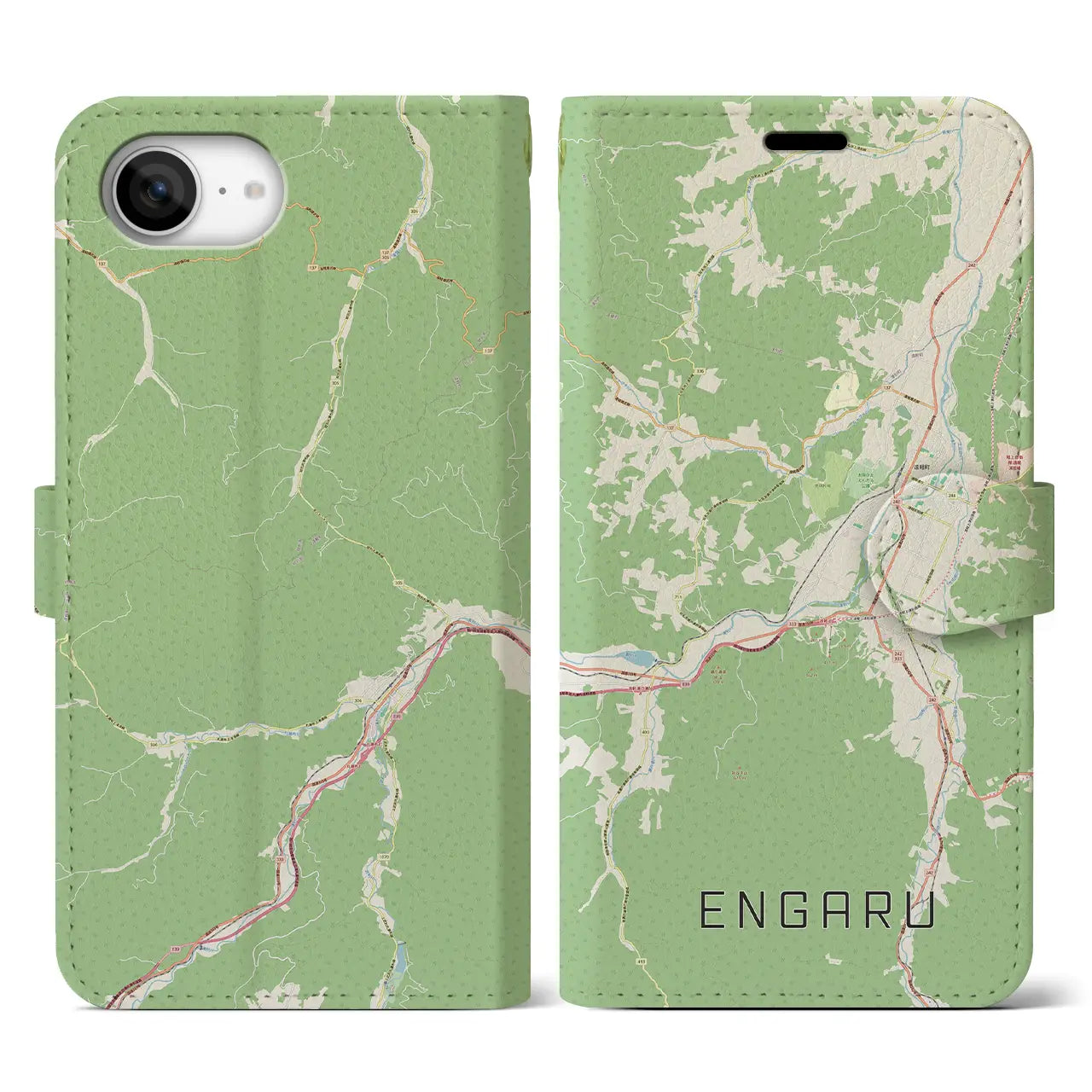 【遠軽(北海道)】地図柄iPhoneケース(手帳タイプ)