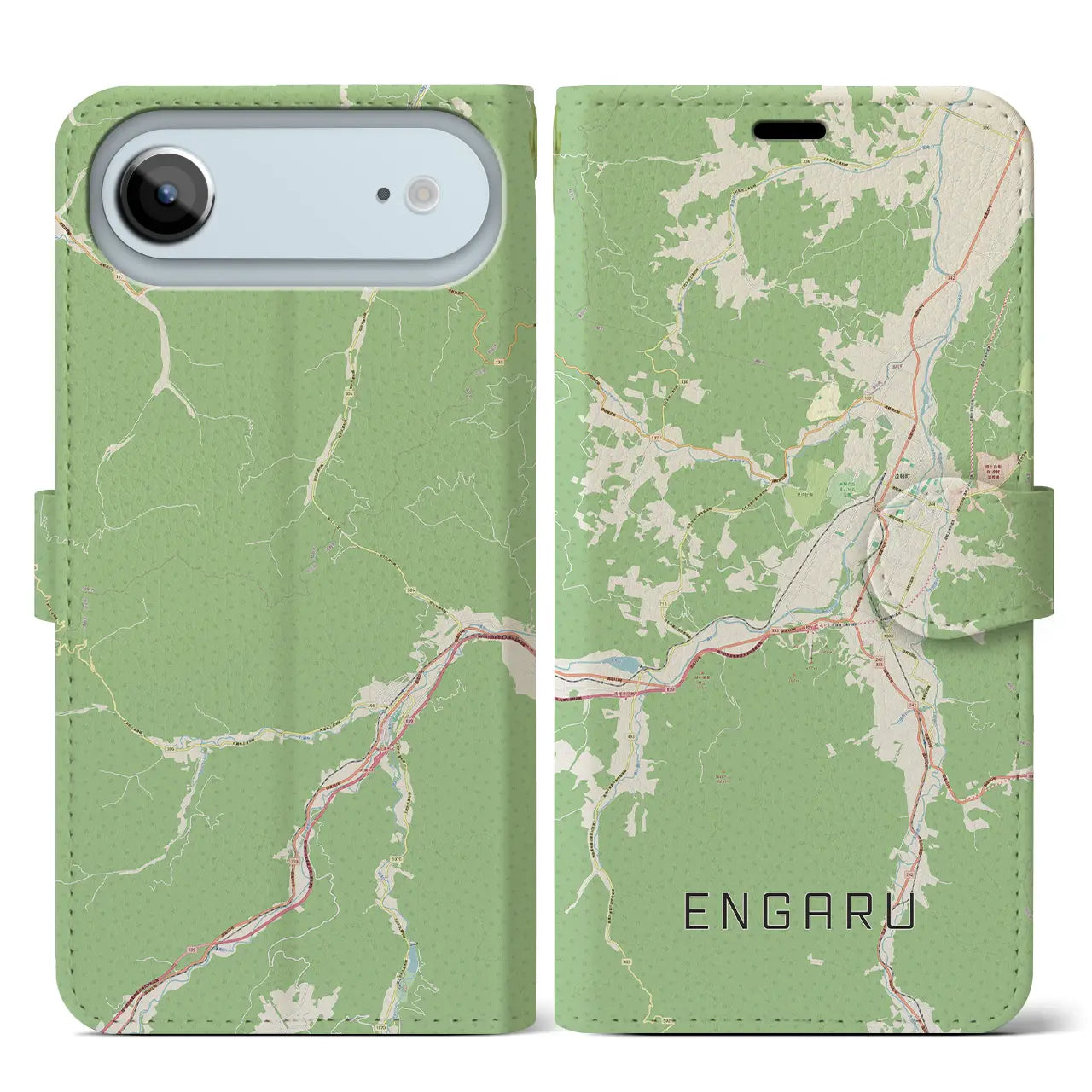 【遠軽(北海道)】地図柄iPhoneケース(手帳タイプ)