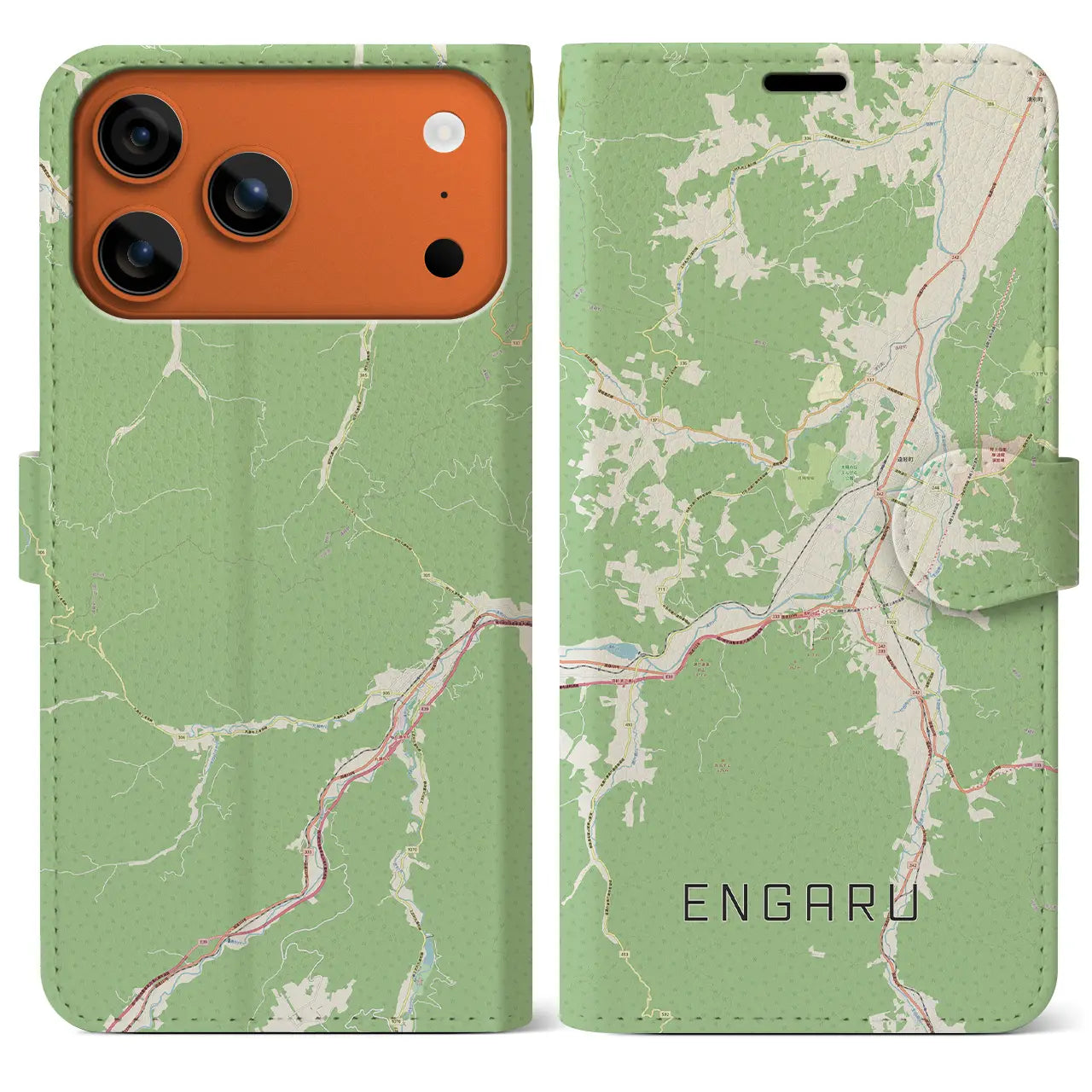 【遠軽(北海道)】地図柄iPhoneケース(手帳タイプ)