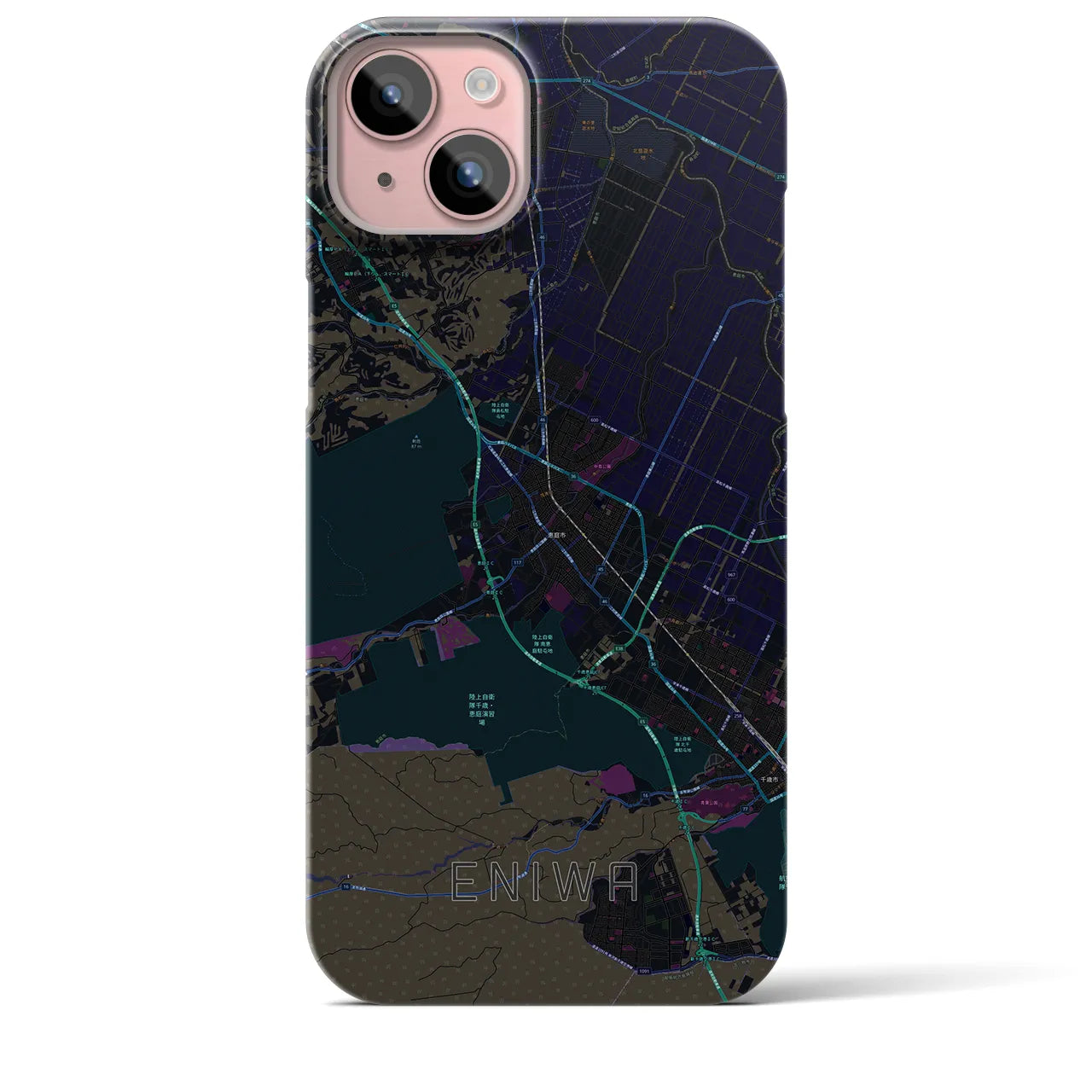 【恵庭(北海道)】地図柄iPhoneケース(バックカバータイプ)