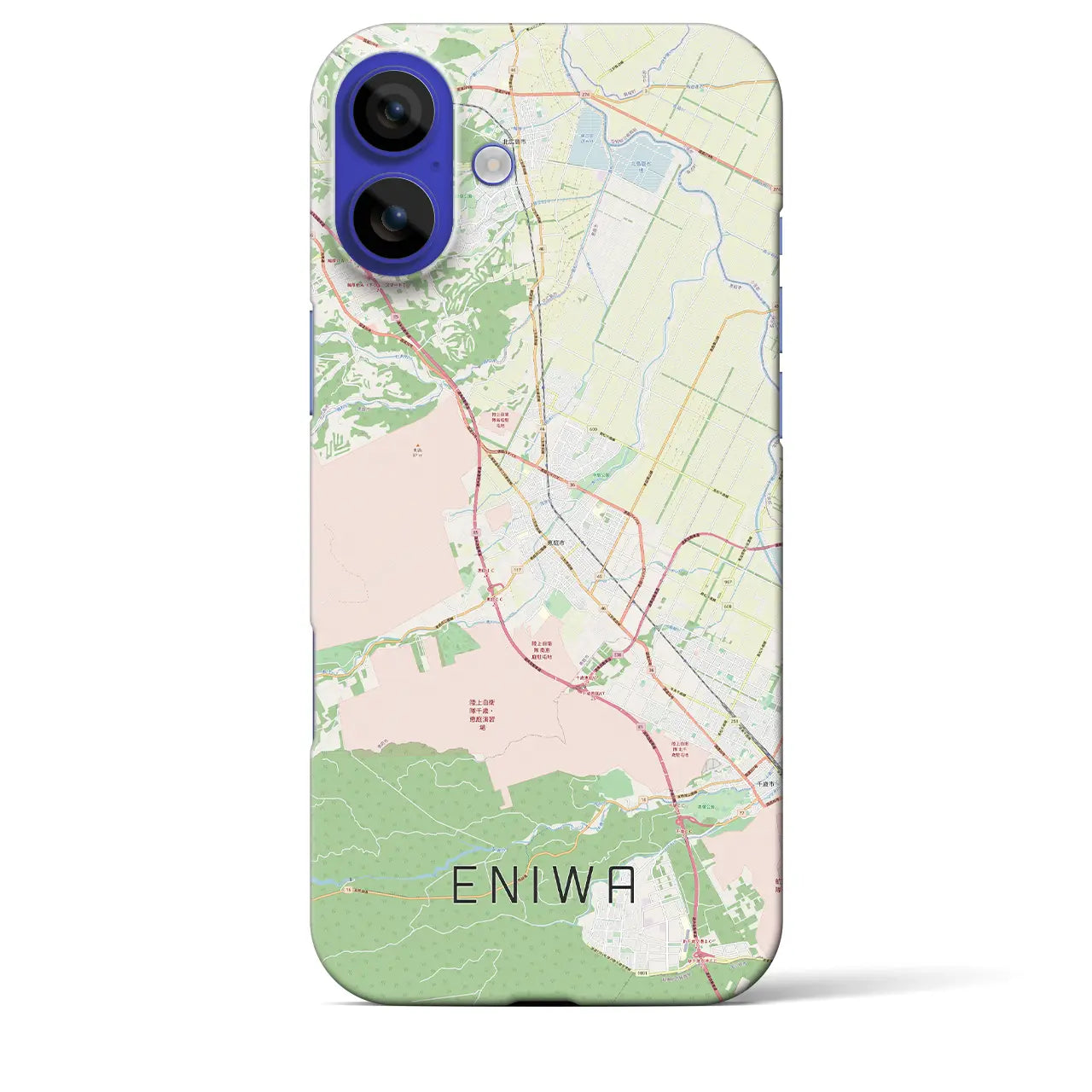 【恵庭(北海道)】地図柄iPhoneケース(バックカバータイプ)ブラック・iPhone 16 Pro Max 用